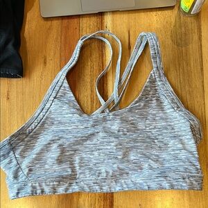 Zyia Heathered Gray Racerback Sports Bra with Scoop Neckline